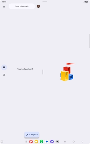 Slide your finger right on the screen.