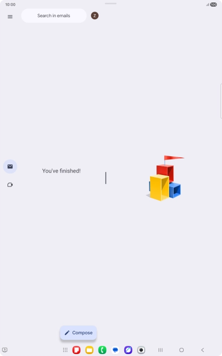 Slide your finger right on the screen.