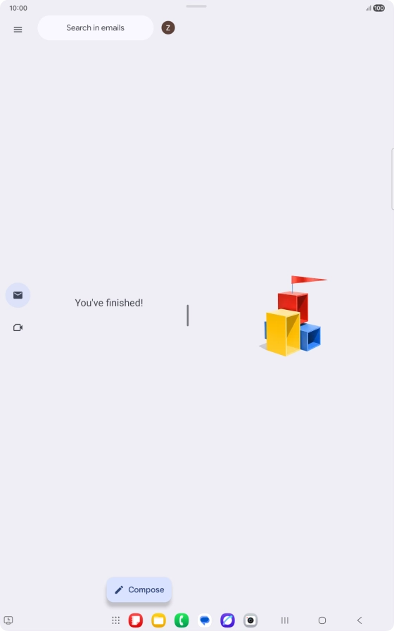 Slide your finger right on the screen.