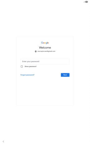 Press Enter your password and key in the password for your Google account.