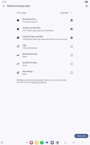 Press the fields next to the required data types.