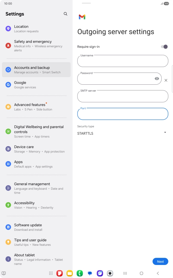 Press the drop down list below 