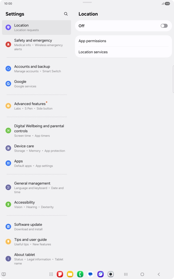 Press the indicator to turn the function on or off.
