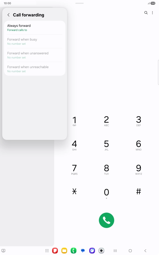 Press the required divert type.