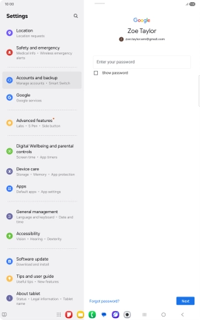 Press Enter your password and key in the password for your Google account.