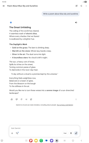 You can ask Gemini to generate a text based on your description.