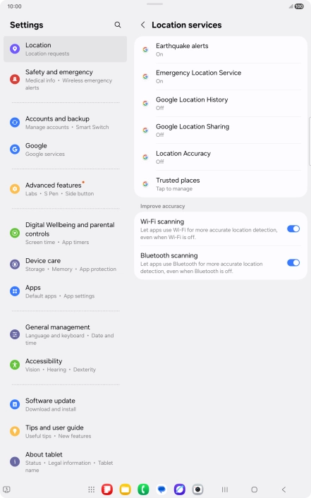 Press Location Accuracy.