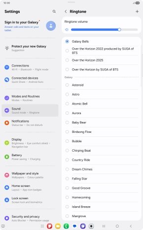 Press the required ring tones to hear them.