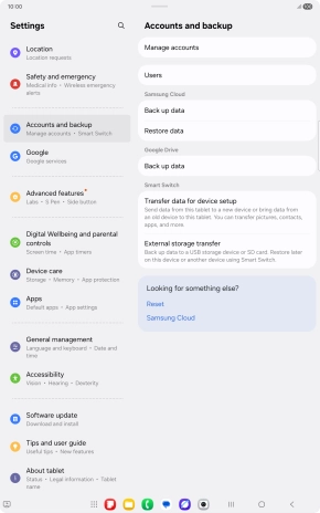 Press Manage accounts.