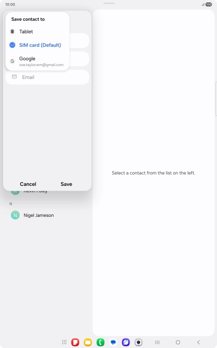 Press the required Google account.