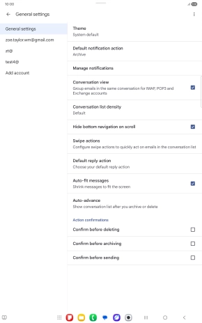 Press the required email account.
