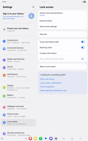 Press Screen lock and biometrics and key in the current lock code.