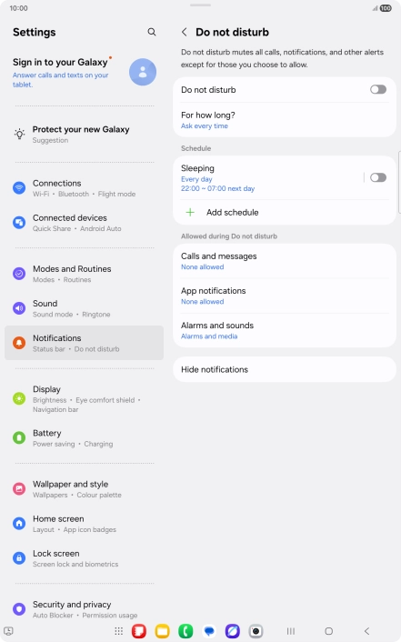 Press the indicator next to 