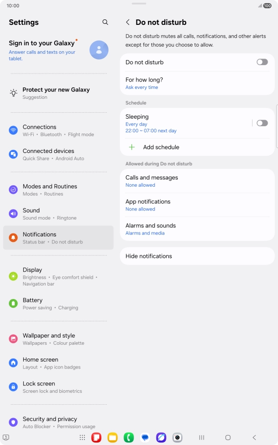 Press the indicator next to 