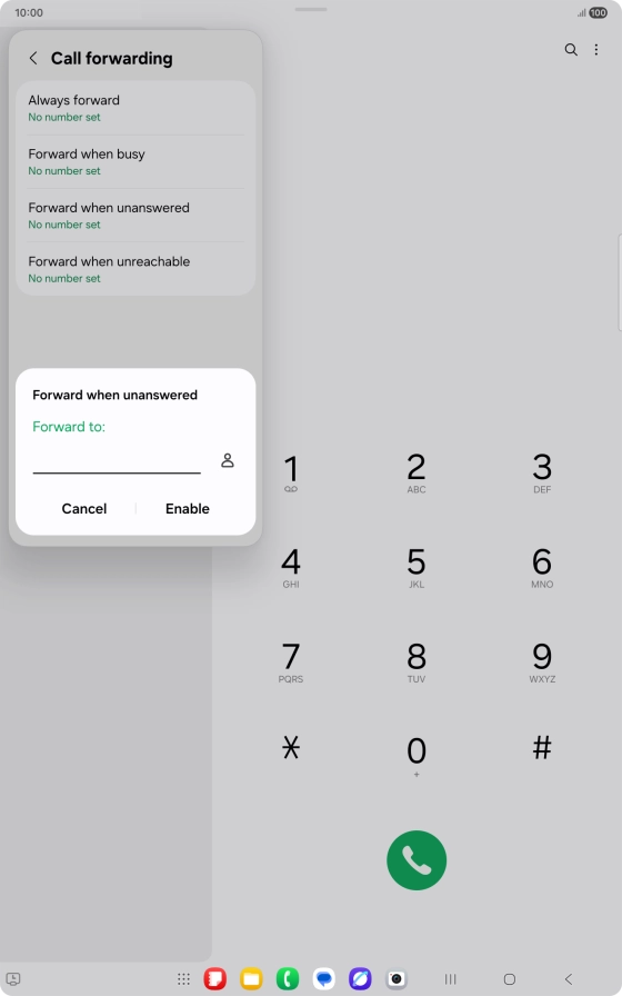 Key in +447836121121 and press Enable.