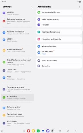 Press Vision enhancements and follow the instructions on the screen to select the required settings.