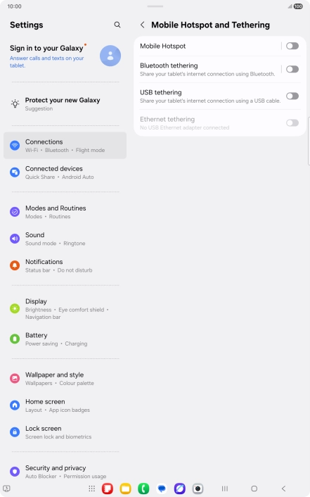 Press Mobile Hotspot.