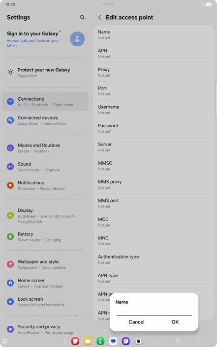 Key in Vodafone MMS and press OK.