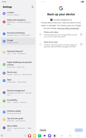 Press the fields next to the required data types to select them.