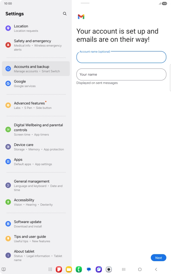 Press Your name and key in the required sender name.