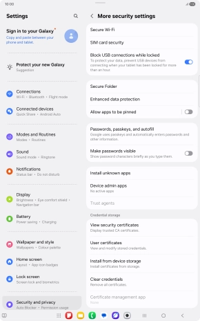 Press SIM card security.