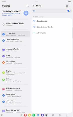 Press the required Wi-Fi network.