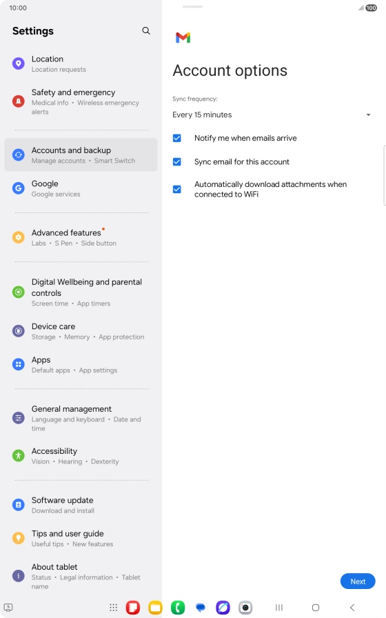 Press the drop down list below 