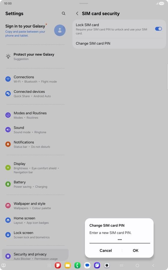 Key in a new four-digit PIN and press OK.
