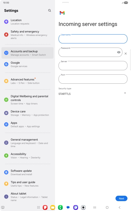 Press the field below 