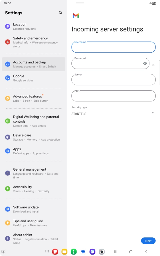 Press the field below 