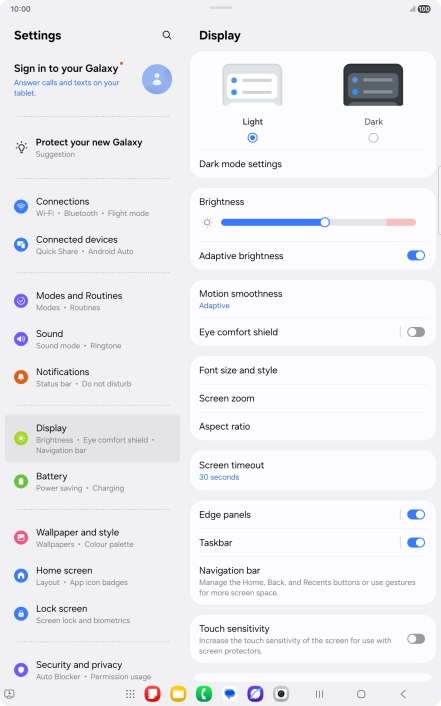 Press the indicator next to 