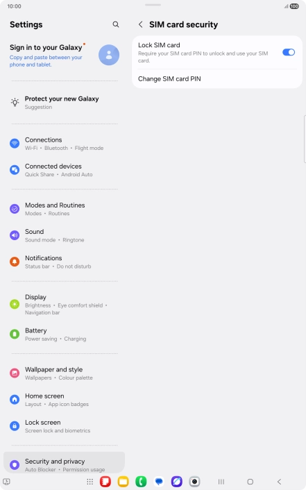 Press Change SIM card PIN.