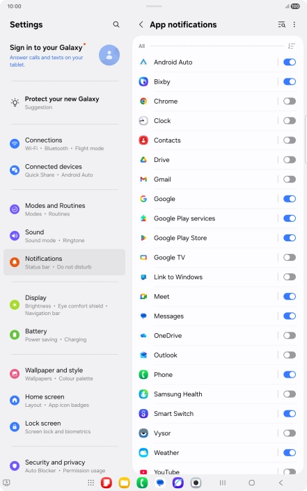 Press the drop down list.