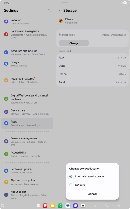 Press the name of the memory card.