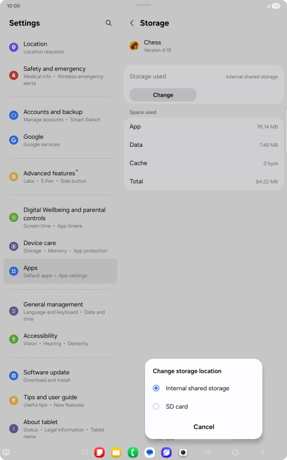 Press the name of the memory card.