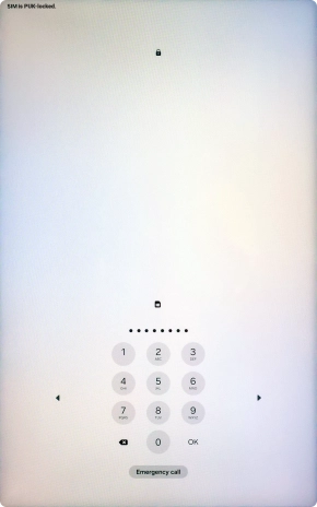 Key in the PUK and press OK.