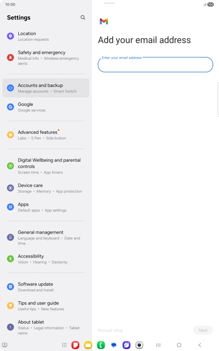 Press the field below 