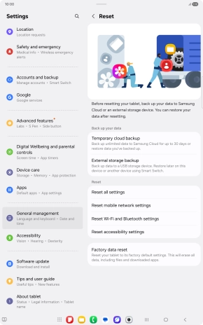 Press Factory data reset.