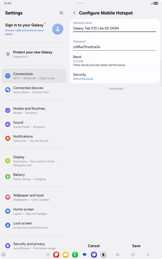 Press the field below 