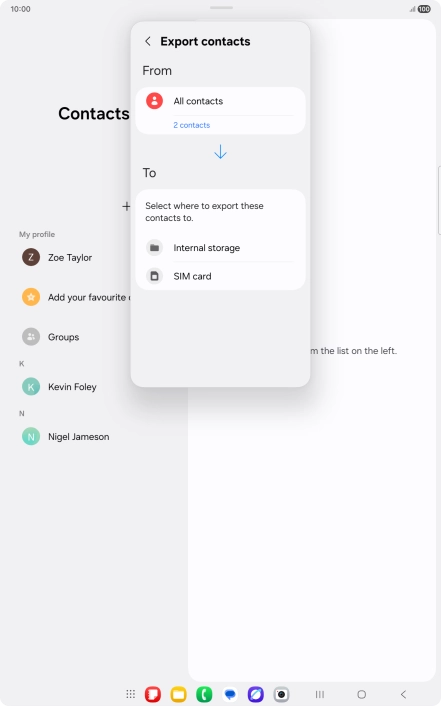 Press the name of the SIM.