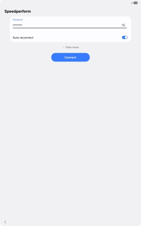 Key in the password for the Wi-Fi network and press Connect.