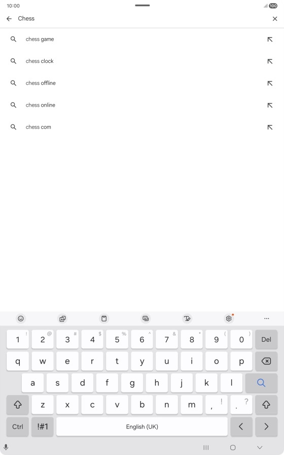 Key in the name or subject of the required app and press the search icon.