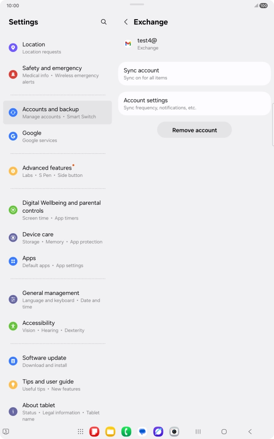 Press Remove account.