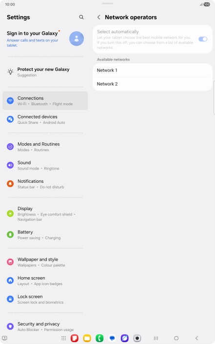 Press the required network.