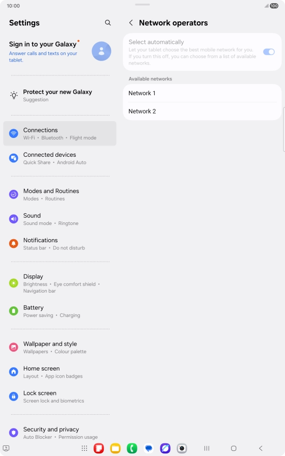 Press the required network.