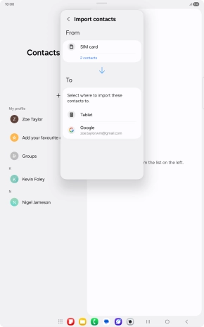 Press the required Google account.