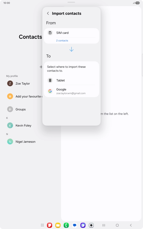 Press the required Google account.