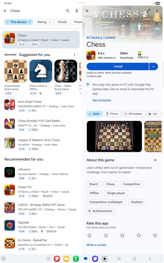 Press Install and follow the instructions on the screen to install the app.