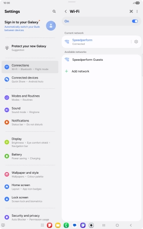 Press the settings icon next to the Wi-Fi network you're connected to.