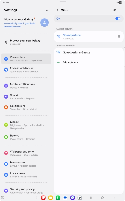 Press the settings icon next to the Wi-Fi network you're connected to.